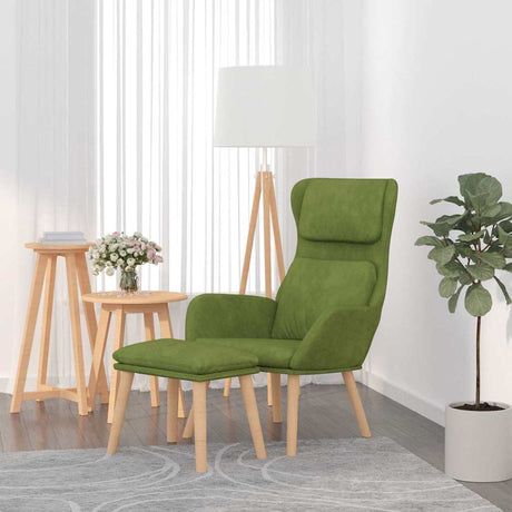 Vidaxl relaxstoel met voetenbank fluweel lichtgroen