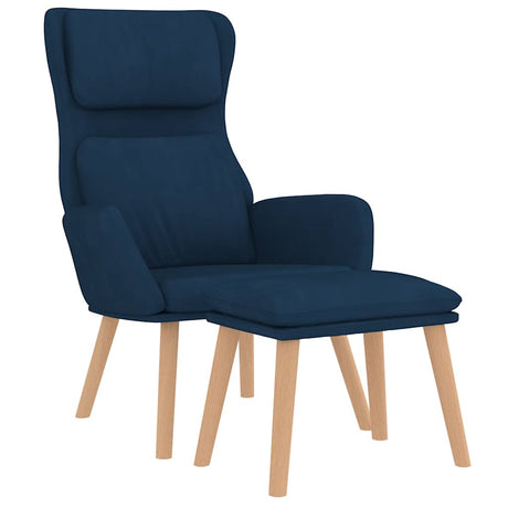 Vidaxl relaxstoel met voetenbank fluweel blauw