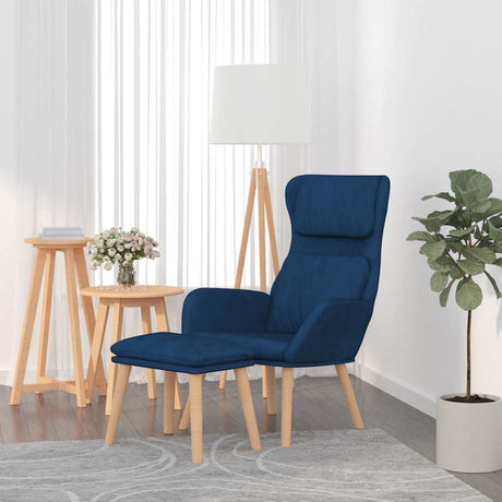 Vidaxl relaxstoel met voetenbank fluweel blauw