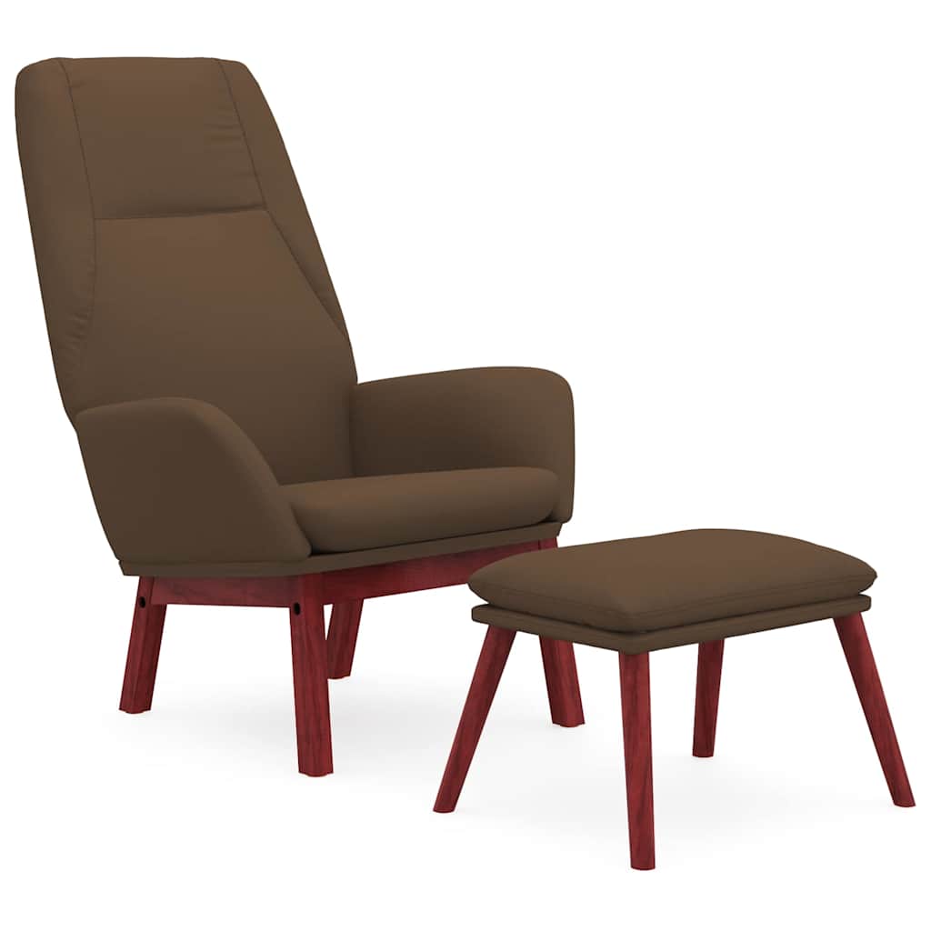 Vidaxl relaxstoel met voetenbank stof bruin