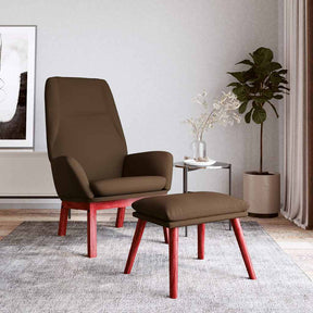 Vidaxl relaxstoel met voetenbank stof bruin