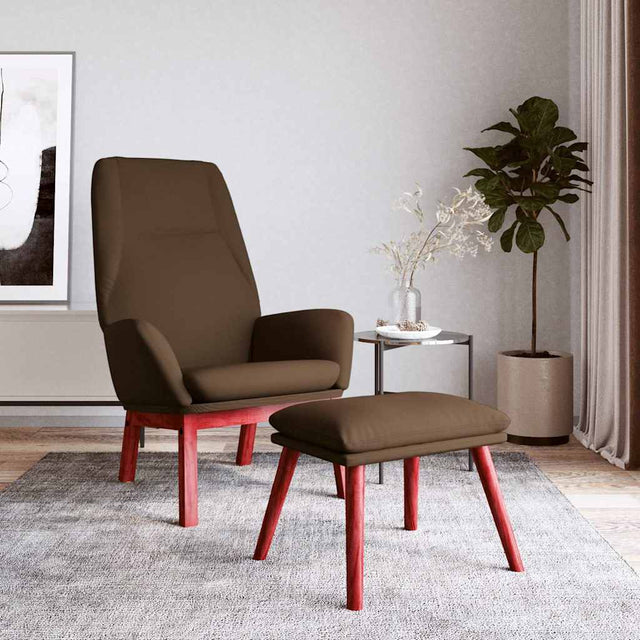 Vidaxl relaxstoel met voetenbank stof bruin