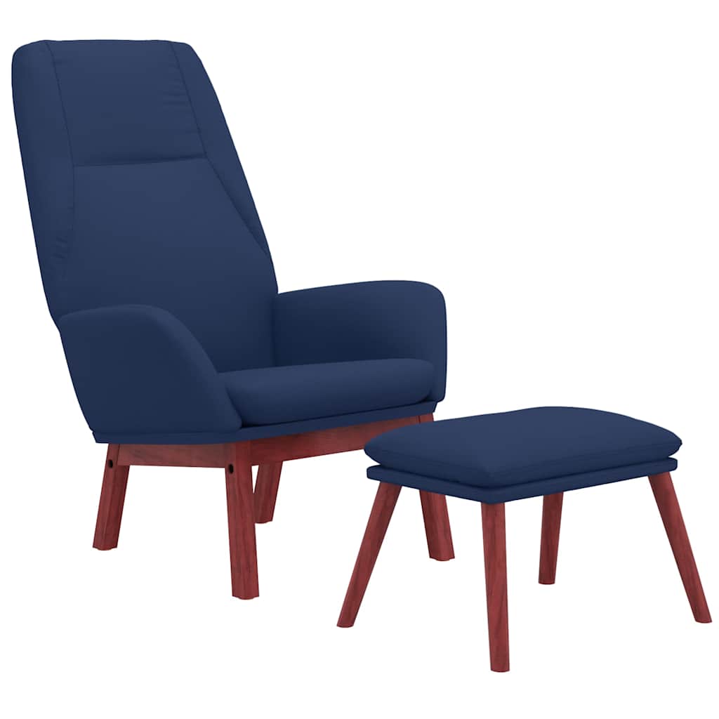 Vidaxl relaxstoel met voetenbank stof blauw