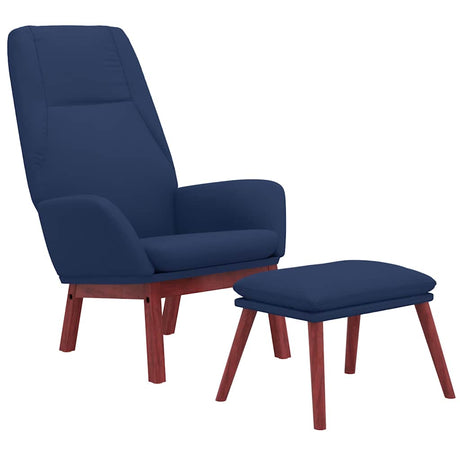 Vidaxl relaxstoel met voetenbank stof blauw