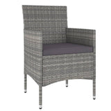 Vidaxl 3-delige tuinset poly rattan grijs