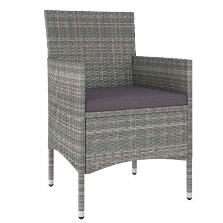 Vidaxl 3-delige tuinset poly rattan grijs