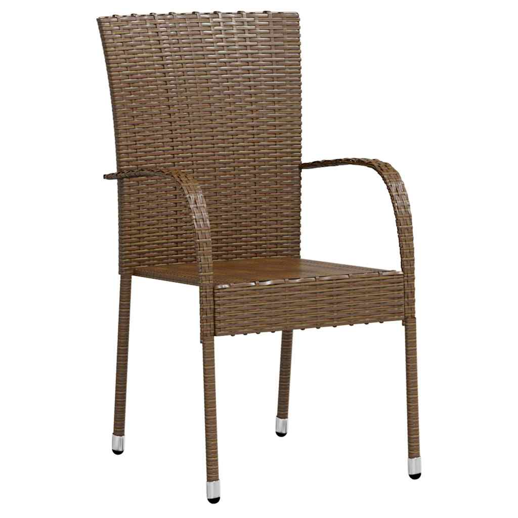 Vidaxl 3-delige tuinset poly rattan bruin