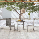 Vidaxl 3-delige tuinset poly rattan grijs