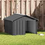 Vidaxl Hund Loft 116.5x103x81.5 cm verzinkte Stahl -Anthrazitfarbe