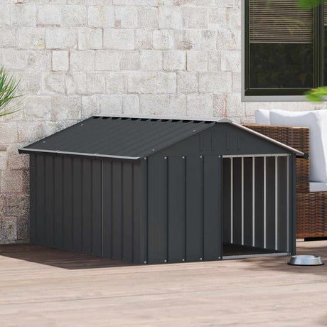Vidaxl Dog Loft 116.5x153x81.5 cm verzinkte Stahl -Anthrazitfarbe