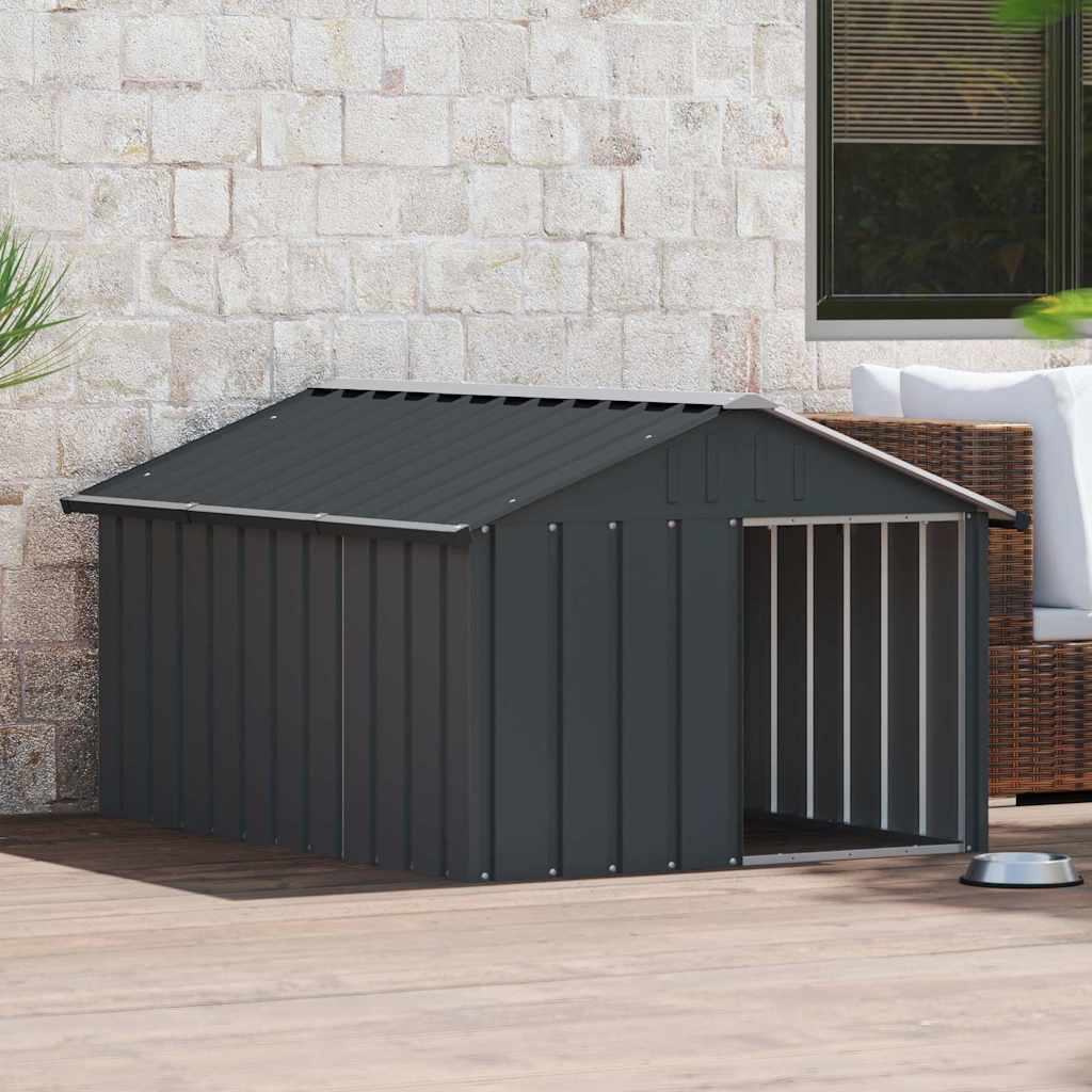 Vidaxl Dog Loft 116.5x153x81.5 cm verzinkte Stahl -Anthrazitfarbe