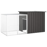 Vidaxl Chicken Coop 200x91x100 cm verzinkter Stahl -Anthrazit -Verschärfen
