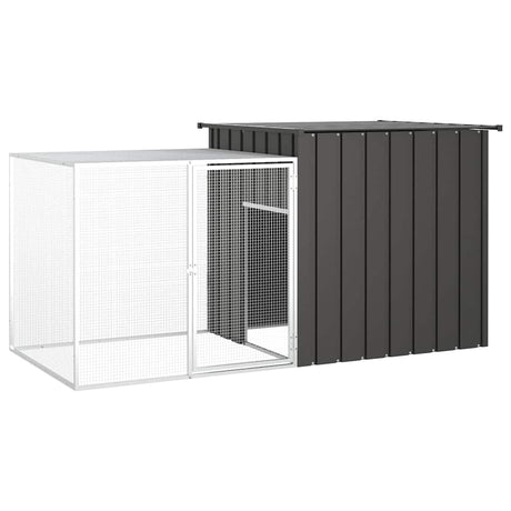 Vidaxl Chicken Coop 200x91x100 cm verzinkter Stahl -Anthrazit -Verschärfen
