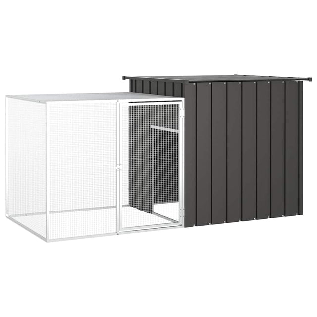 Vidaxl Chicken Coop 200x91x100 cm verzinkter Stahl -Anthrazit -Verschärfen