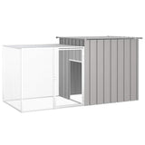 Vidaxl Chicken Coop 200x91x100 cm verzinkter Stahl grau