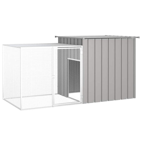 Vidaxl Chicken Coop 200x91x100 cm verzinkter Stahl grau