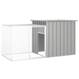 Vidaxl Chicken Coop 200x91x100 cm verzinkter Stahl grau