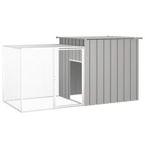Vidaxl Chicken Coop 200x91x100 cm verzinkter Stahl grau