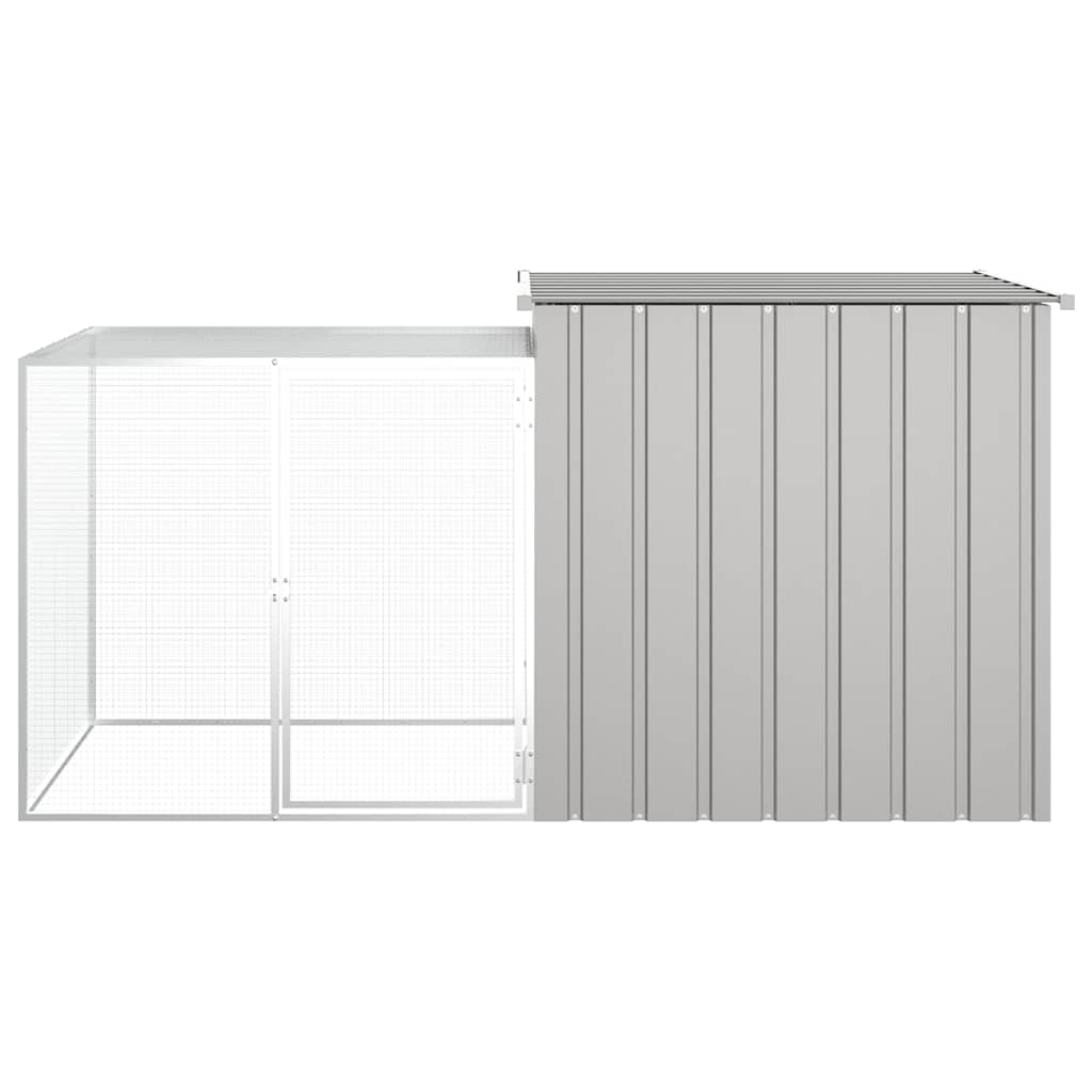 Vidaxl Chicken Coop 200x91x100 cm verzinkter Stahl grau