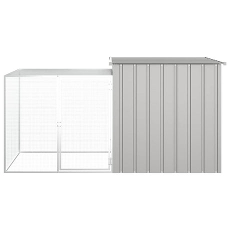 Vidaxl Chicken Coop 200x91x100 cm verzinkter Stahl grau
