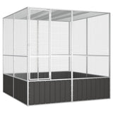 VIDAXL -Vogelkäfig 213.5x217.5x211.5 cm verzinkter Stahl -Anthrazit