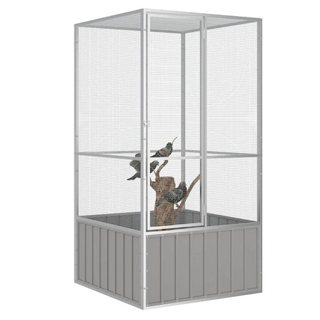 Vidaxl Vogelkäfig 111x107x211.5 cm verzinkter Stahl grau