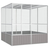 Vidaxl Vogelkäfig 213.5x217.5x211.5 cm verzinkter Stahl grau