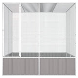Vidaxl Vogelkäfig 213.5x217.5x211.5 cm verzinkter Stahl grau