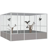 Vidaxl Vogelkäfig 302.5x324.5x211,5 cm verzinkter Stahl grau