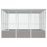 Vidaxl Vogelkäfig 302.5x324.5x211,5 cm verzinkter Stahl grau