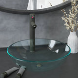 Vidaxl wastafel met kraan en pop-up afvoer gehard glas transparant