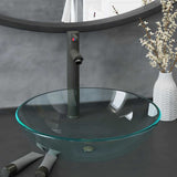 Vidaxl wastafel met kraan en pop-up afvoer gehard glas transparant