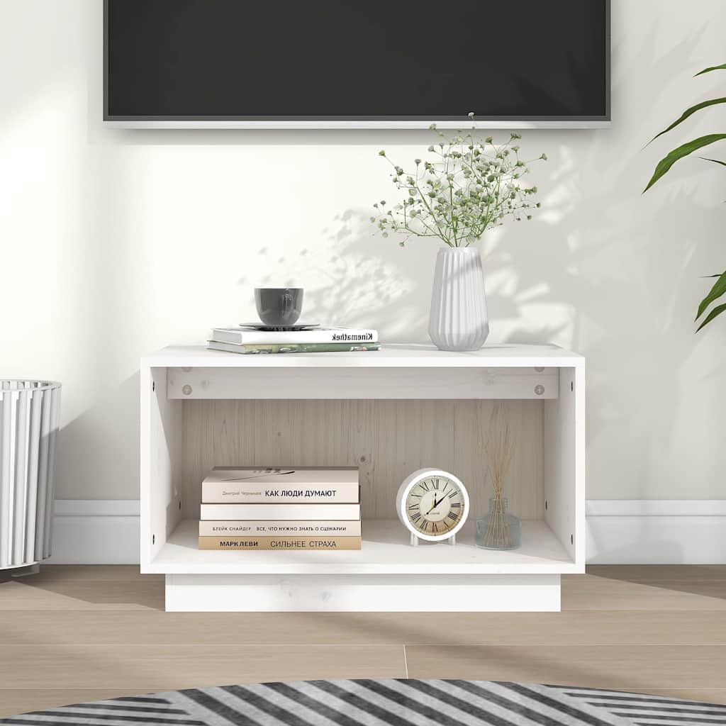 Vidaxl tv-meubel 60x35x35 cm massief grenenhout wit