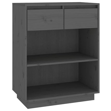 Vidaxl wandkast 60x34x75 cm massief grenenhout grijs