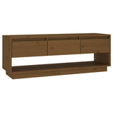 Vidaxl tv-meubel 110,5x34x40 cm massief grenenhout honingbruin