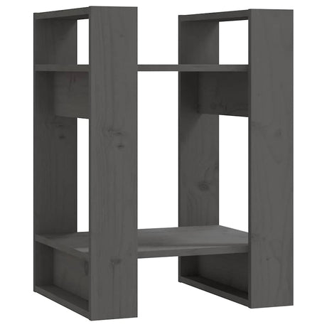 Vidaxl boekenkast kamerscherm 41x35x57 cm massief grenenhout grijs