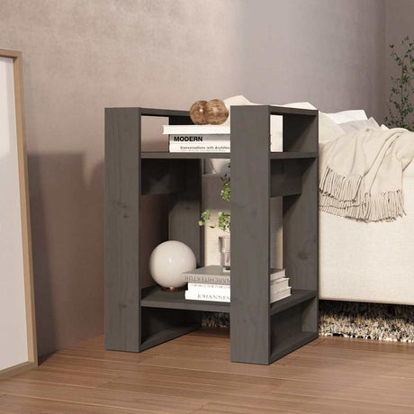 Vidaxl boekenkast kamerscherm 41x35x57 cm massief grenenhout grijs