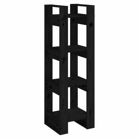 Vidaxl boekenkast kamerscherm 41x35x125 cm massief grenenhout zwart