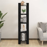 Vidaxl boekenkast kamerscherm 41x35x160 cm massief grenenhout zwart