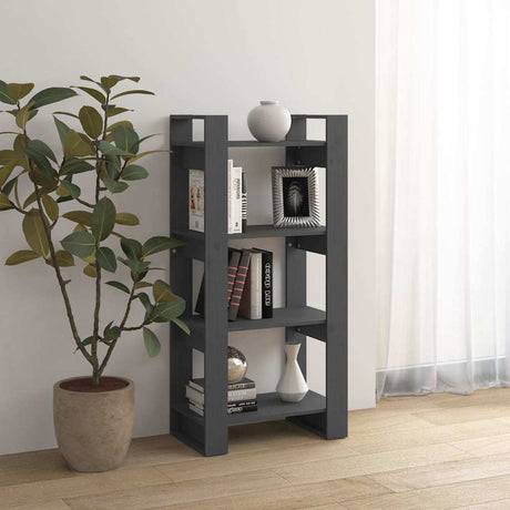 Vidaxl boekenkast kamerscherm 60x35x125 cm massief hout grijs
