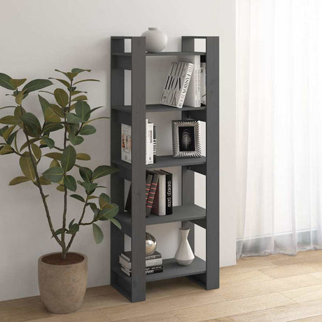 Vidaxl boekenkast kamerscherm 60x35x160 cm massief hout grijs