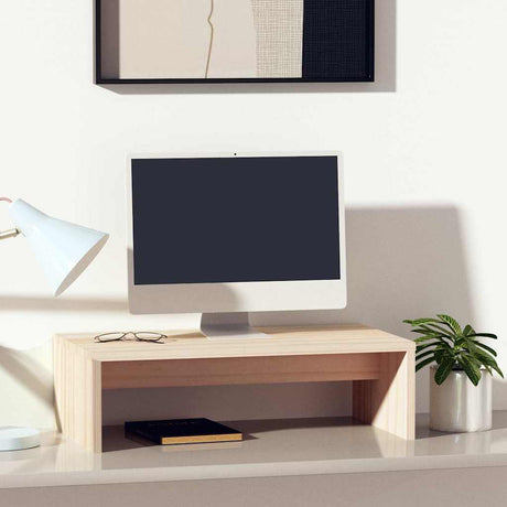 Vidaxl monitorstandaard 50x27x15 cm massief grenenhout