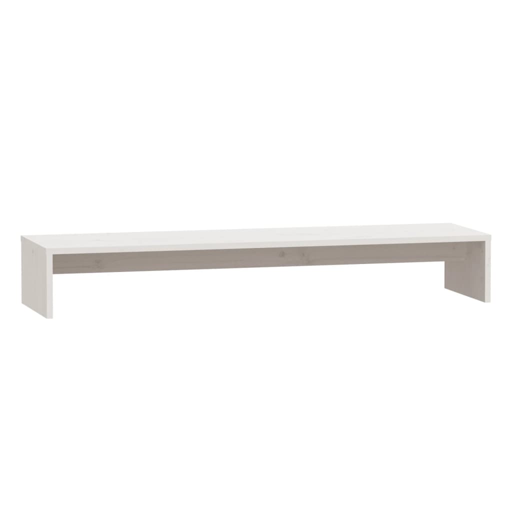 Vidaxl monitorstandaard 100x27x15 cm massief grenenhout wit