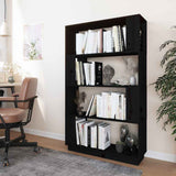 Vidaxl boekenkast kamerscherm 80x25x132 cm massief grenenhout zwart