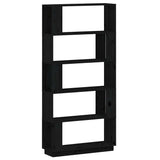 Vidaxl boekenkast kamerscherm 80x25x163,5 cm massief grenenhout zwart