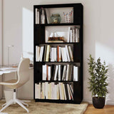 Vidaxl boekenkast kamerscherm 80x25x163,5 cm massief grenenhout zwart