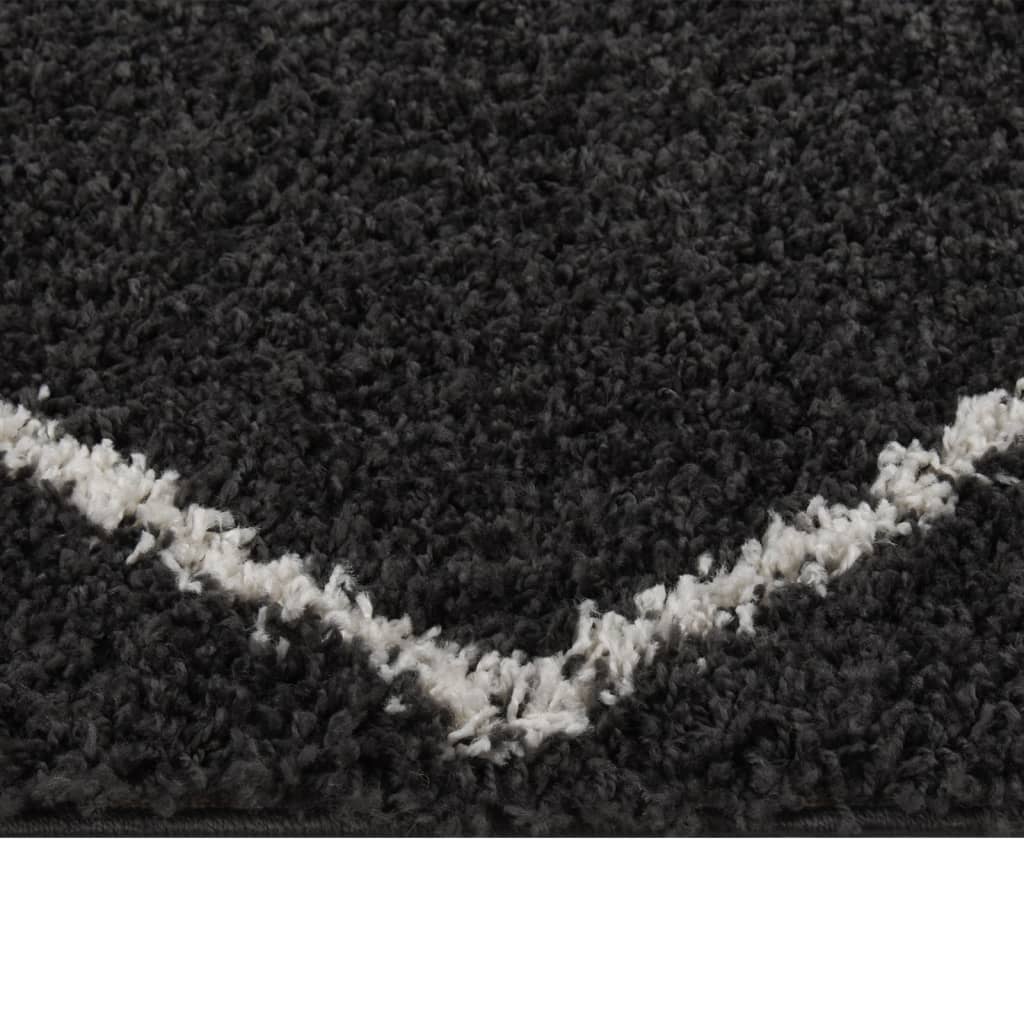 Vidaxl Teppich Shaggy High Stapel 80x150 cm Creme und Anthrazitfarbe