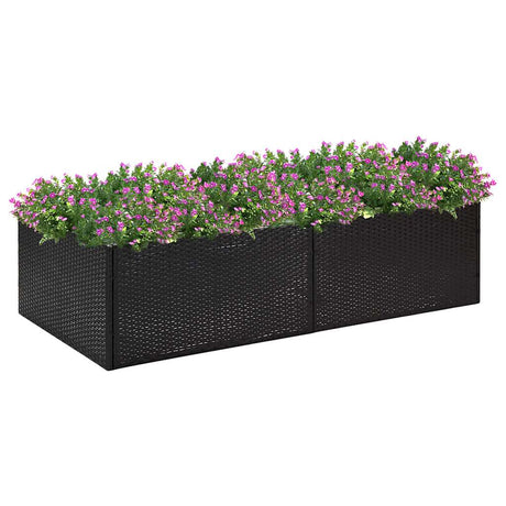 VIDAXL -Planungsbox 157x80x40 cm Poly Rattan Schwarz