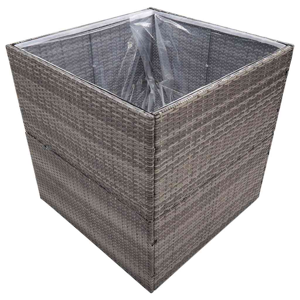 VidaXL Pflanzgefäß 80x80x80 cm Polyrattan grau
