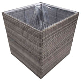 VidaXL Pflanzgefäß 80x80x80 cm Polyrattan grau